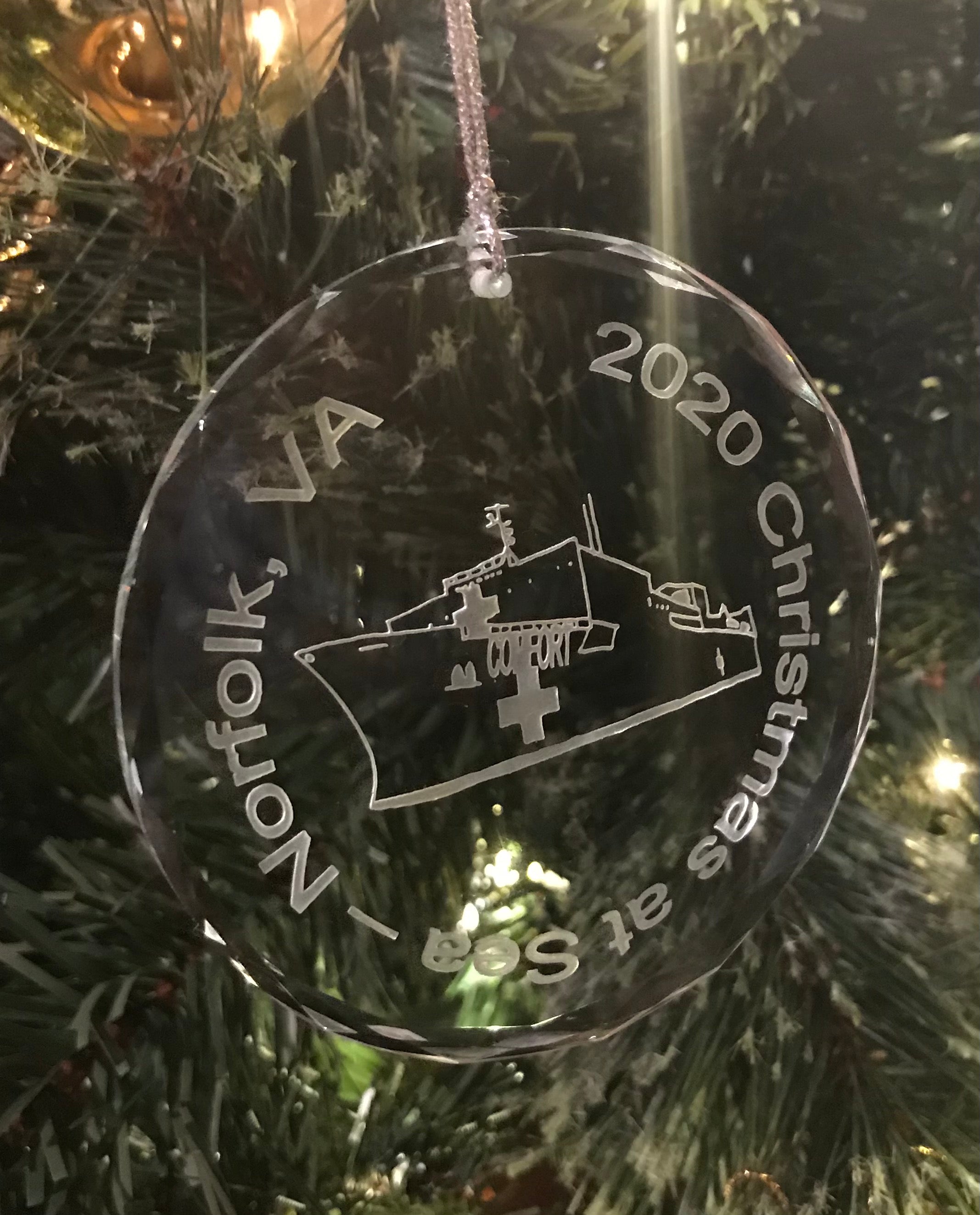 USMMA United States  Merchant Marines KP Kings Point Crystal Ornament HOLIDAYS AT SEA - Samstagsandmore
