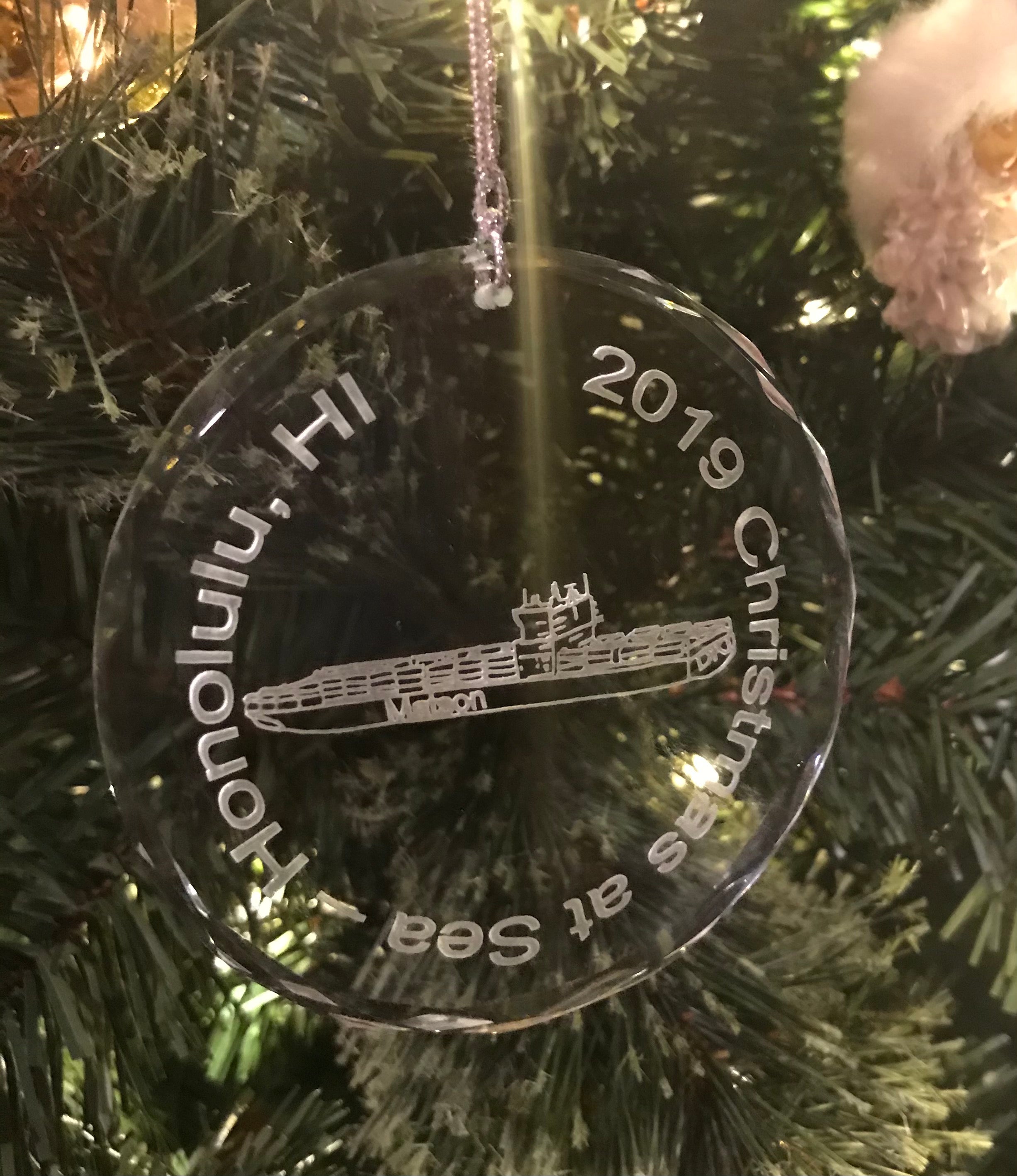 USMMA United States  Merchant Marines KP Kings Point Crystal Ornament HOLIDAYS AT SEA - Samstagsandmore