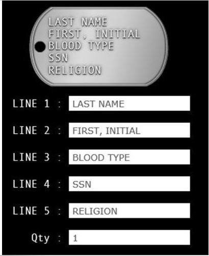 EMBOSSED STAMPED GENUINE MILITARY DOG TAGS, MADE ON MILITARY MACHINE--CUSTOM, MEMORIAL, REMEMBER - Samstagsandmore