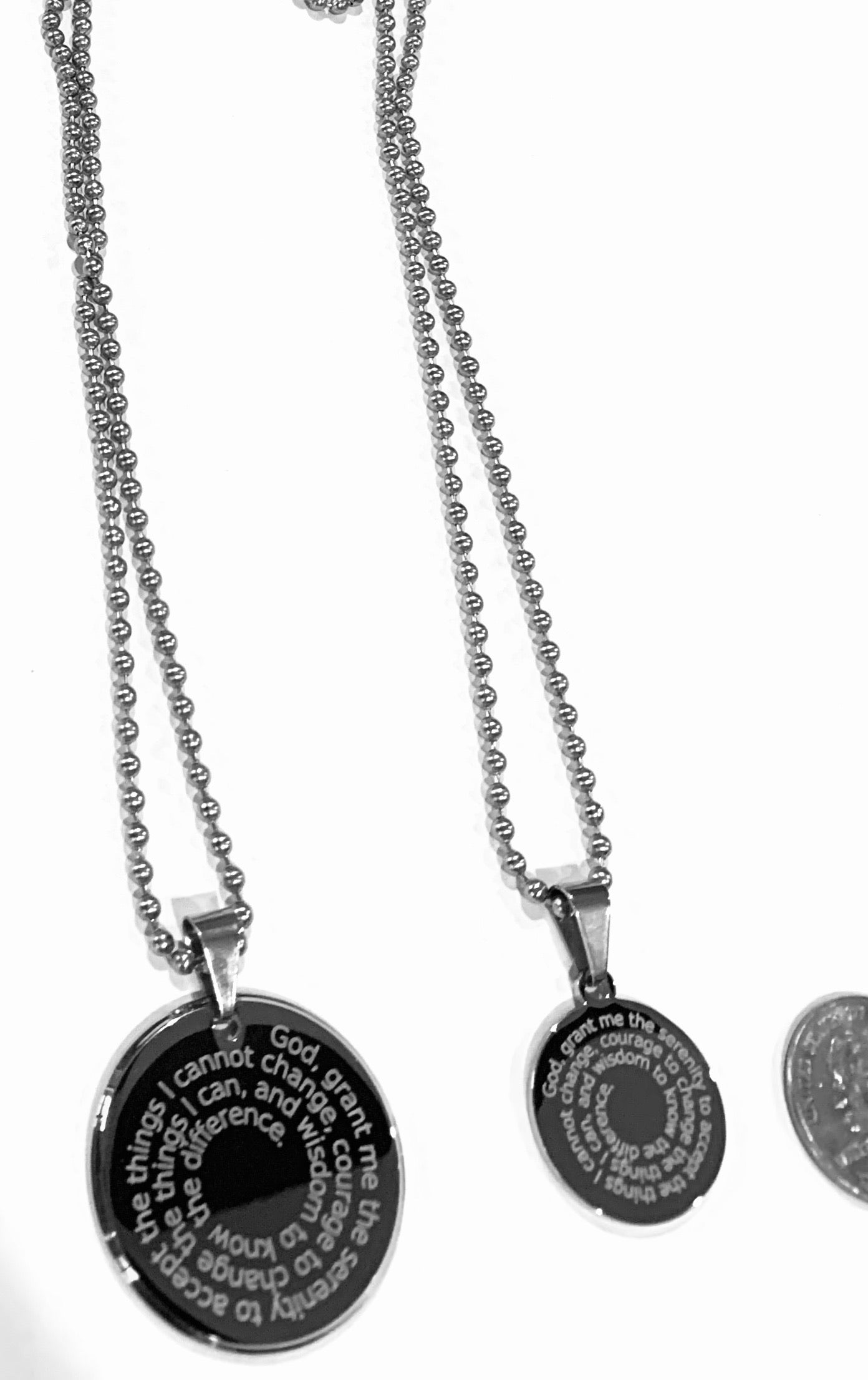 Serenity Prayer His and Hers Pendant Necklaces - Samstagsandmore