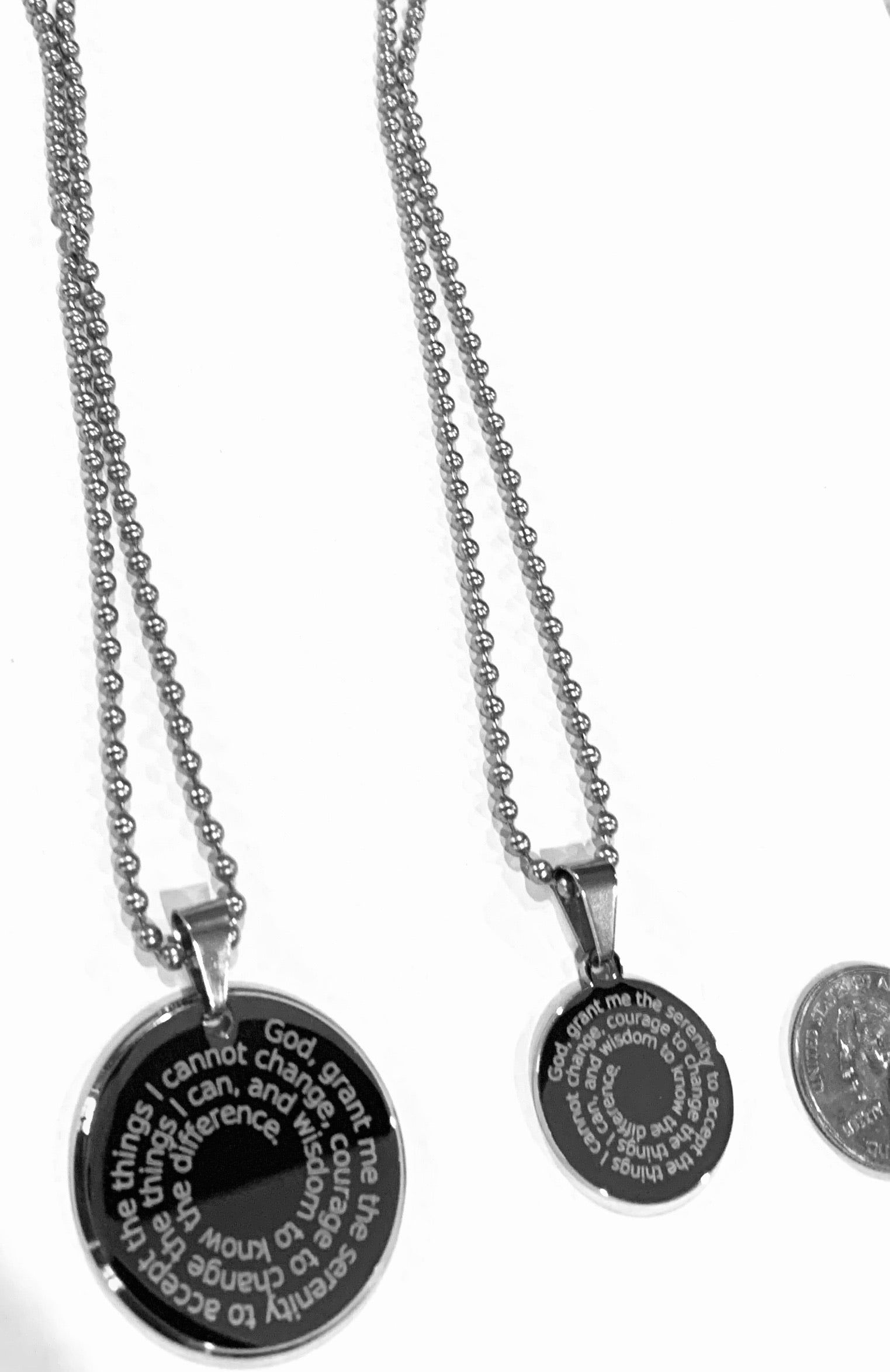 Serenity Prayer His and Hers Pendant Necklaces - Samstagsandmore