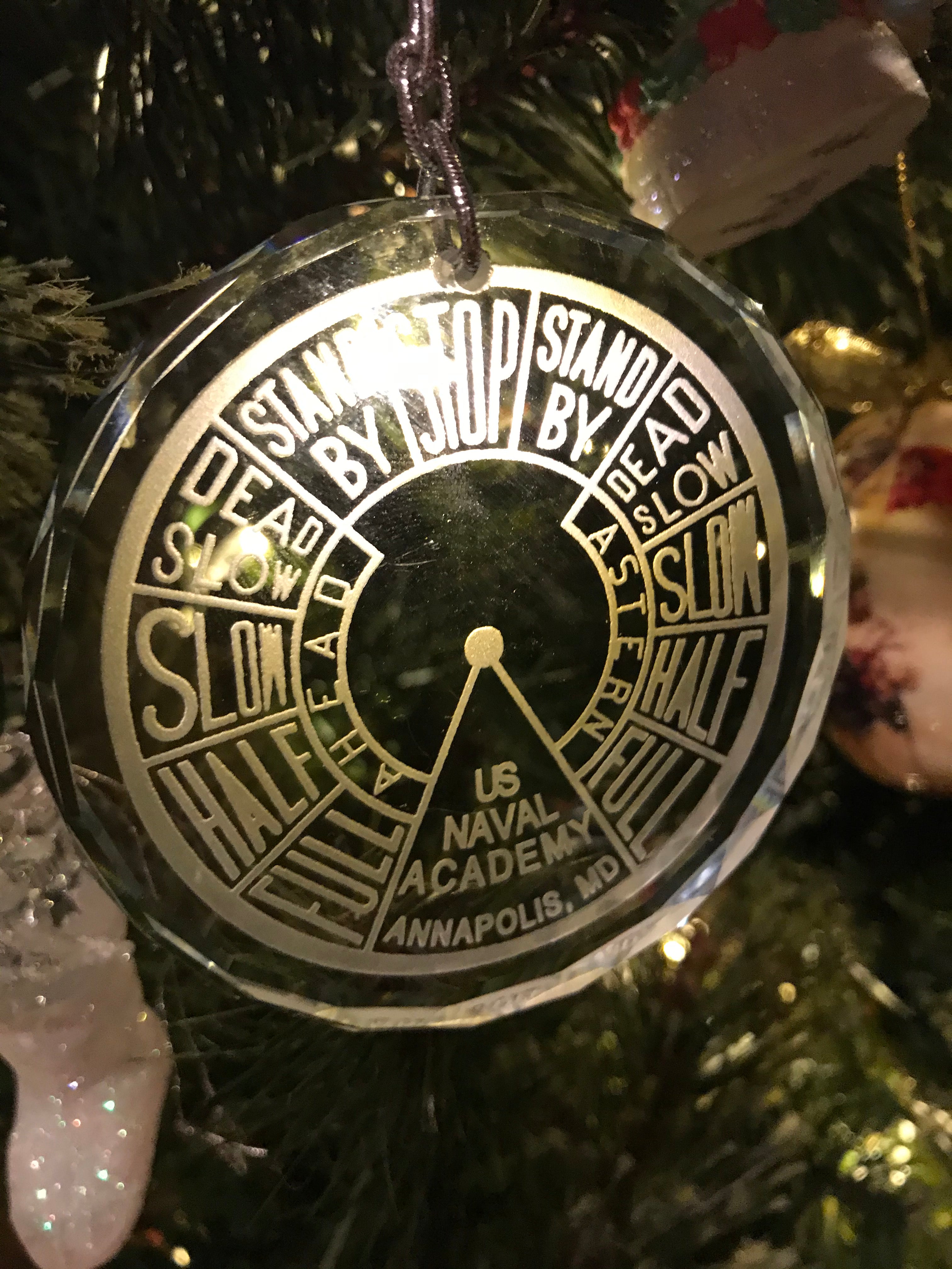 Crystal Ornament EOT Engine Order Telegraph Maritime USNA US Naval Academy Nautical - Samstagsandmore
